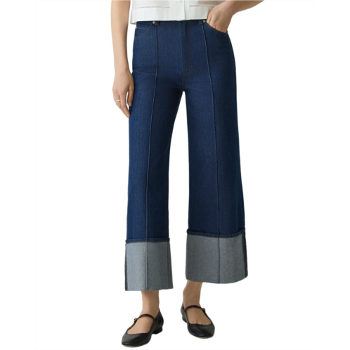 Theory relaxed denim cuff pant