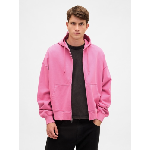 Gap Heavyweight Oversized Crop Zip Hoodie