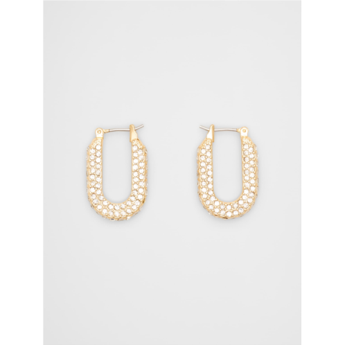 bananarepublic Pave Horseshoe Hoop Earrings
