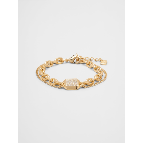 bananarepublic Layered Pave Square Chain Bracelet