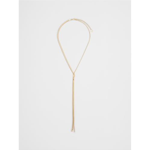 bananarepublic Knot Herringbone Snake Chain Lariat Necklace