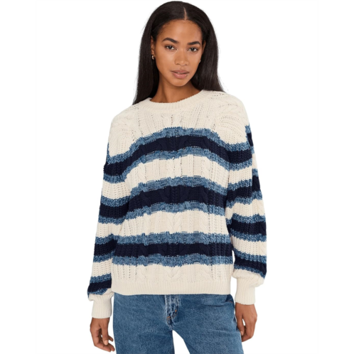Free People Frankie Cable Striped Pullover
