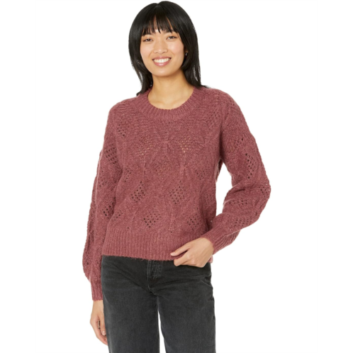 Madewell Cayden Pointelle Balloon-Sleeve Pullover Sweater