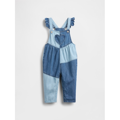 Gap Baby Two-Tone Denim Heart Overalls