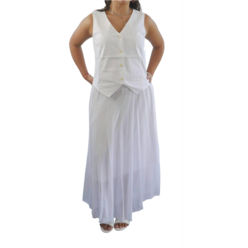 Trove flowing angel skirt in white