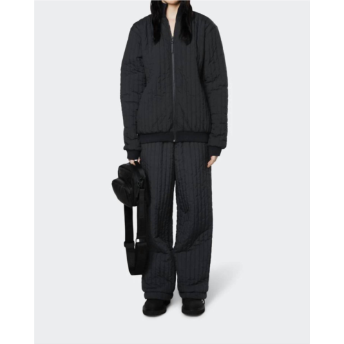 Rains unisex liner high neck jacket in black