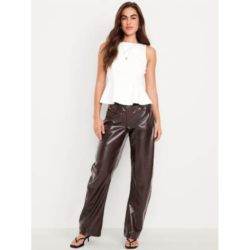 OldNavy High-Waisted Faux-Leather Ankle Barrel Pants