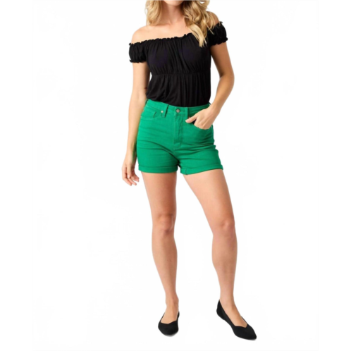 Judy Blue high waist tummy control shorts - plus in green