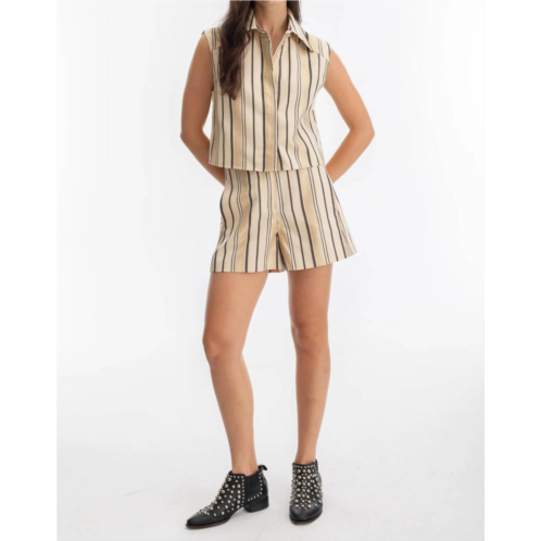 Lanhtropy sydney jacquard shorts in gold stripes