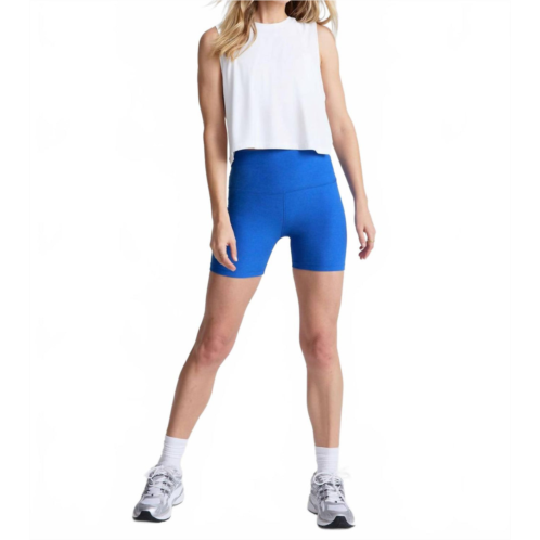 BEYOND YOGA spacedye keep pace biker short in court blue heather