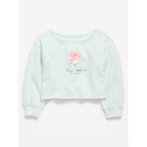 OldNavy Boat-Neck Graphic Sweatshirt for Girls
