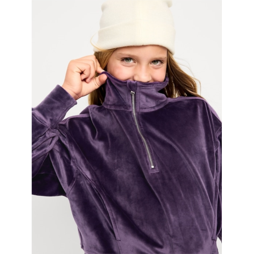 OldNavy Long-Sleeve Velour Half-Zip Pullover for Girls