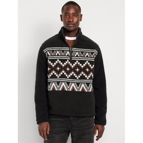 OldNavy Printed Sherpa Quarter-Zip Pullover