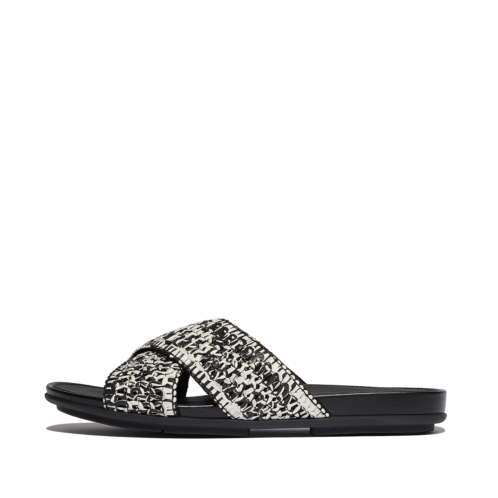 Fitflop Two-Tone Woven Cross Slides