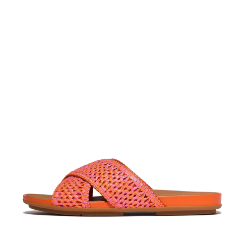 Fitflop Two-Tone Woven Cross Slides