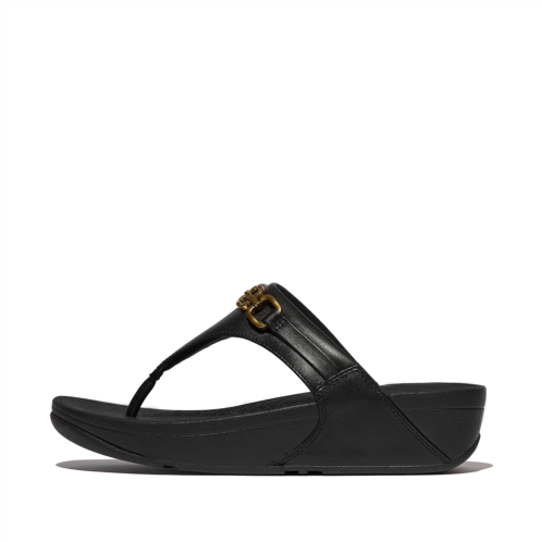 Fitflop Square-Chain Leather Toe-Post Sandals