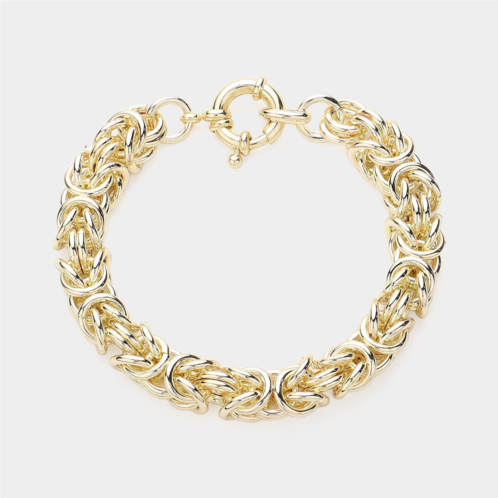 FASHNZFAB 14k gold plated chunky hardware metal bracelet