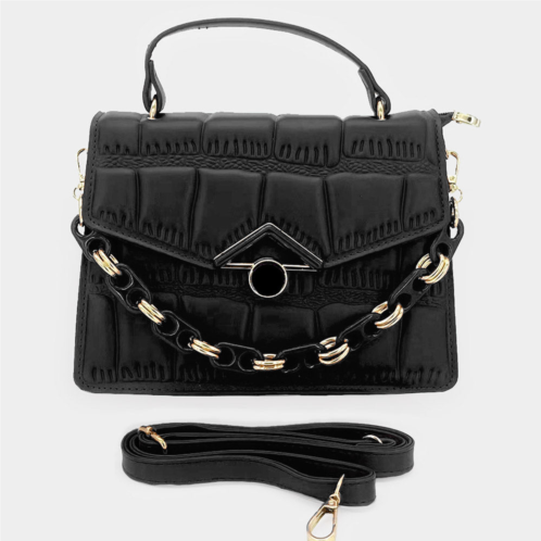 FASHNZFAB faux leather top handle crossbody bag