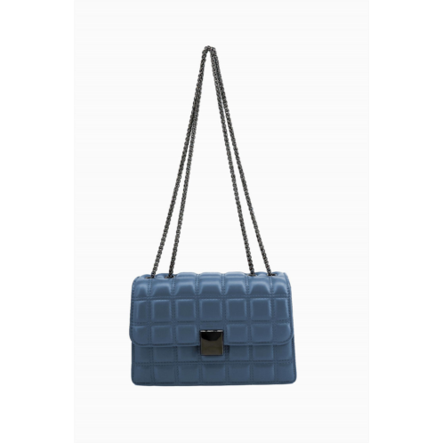 Like Dreams womens emma bubble quilted crossbody bag in blue