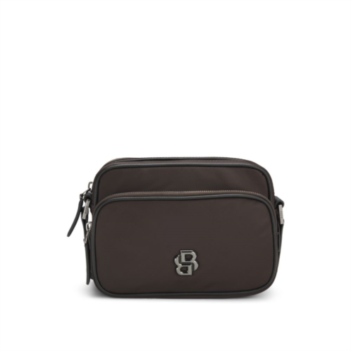 BOSS twill crossbody bag with double b monogram