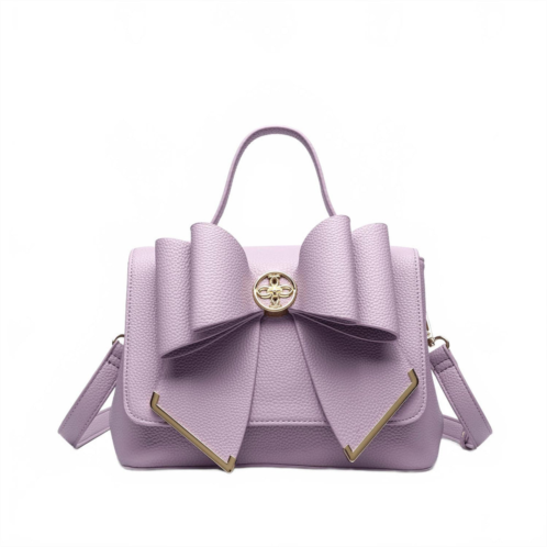 Like Dreams womens jasmine bow vegan crossbody bag in lilac