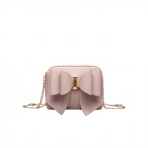 Like Dreams womens mini boxy bow vegan crossbody bag in blush