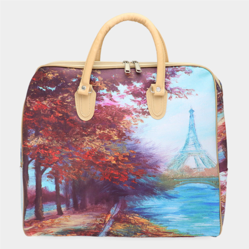 FASHNZFAB eiffel tower printed carry on top handle bag / crossbody bag