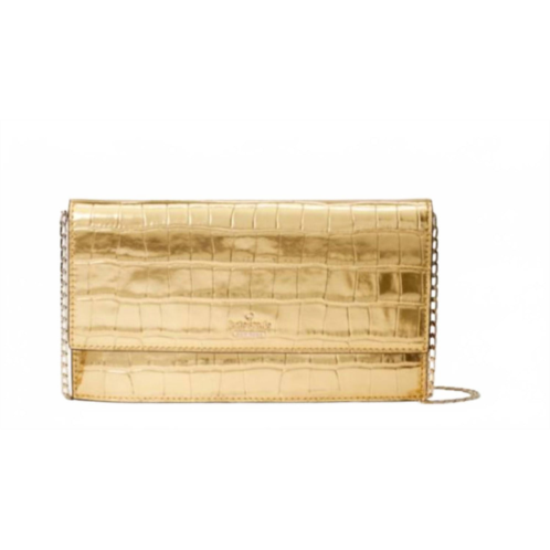 Kate Spade white rock roadbrennan wristlet crossbody clutch in warm gold