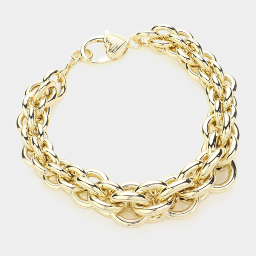FASHNZFAB 14k gold plated chunky chain bracelet