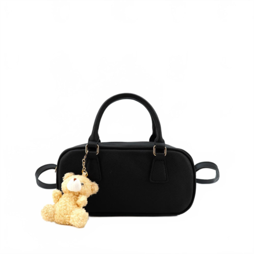 Like Dreams womens hailey vegan mini baguette crossbody bag in black