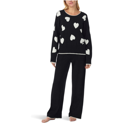 Kate Spade New York Long Sleeve Sweater Knit Pullover Pj Set