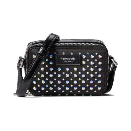 Kate Spade New York Double Zip Micro Embellished Leather Double Zip Micro Crossbody
