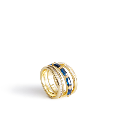 Vera Bradley outlet 14k gold plated stacked mixed gemstone ring