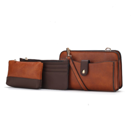 MKF muriel vegan leather womens crossbody bag with card holder and small pouch 3 pieces