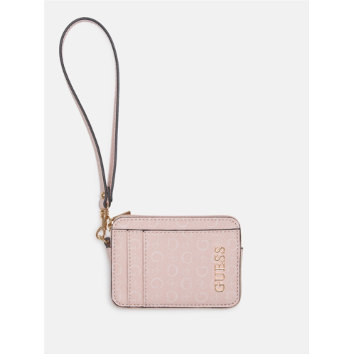 Guess Factory eldoria logo small zip wristlet wallet