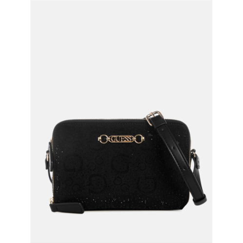 Guess Factory avelina rhinestone logo double-zip crossbody