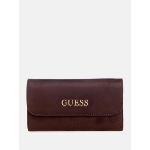 Guess Factory demelza faux-suede slim clutch wallet
