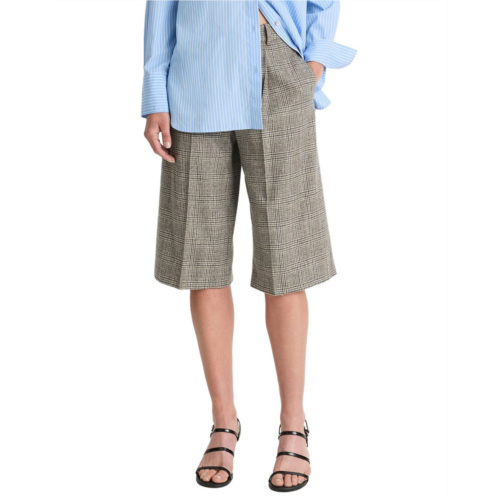 Vince high-rise plaid wool-blend short