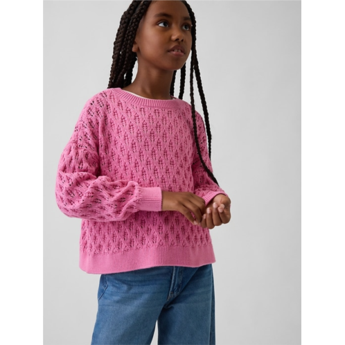 Gap Kids Crochet Oversized Crewneck Sweater