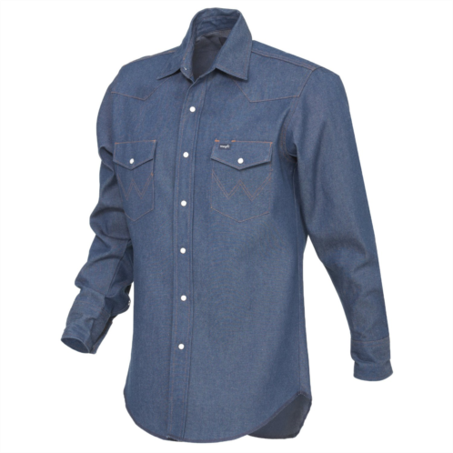 Wrangler Mens Cowboy Cut Long Sleeve Shirt Khaki