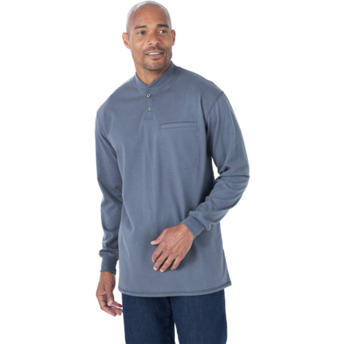 Wrangler Mens FR Workwear Long Sleeve Henley Shirt Castle Rock