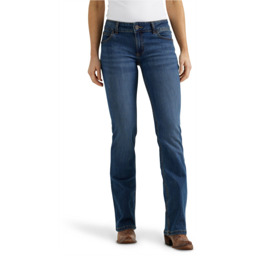 Wrangler Womens Essential Mid-Rise Bootcut Regular Fit Jeans Black