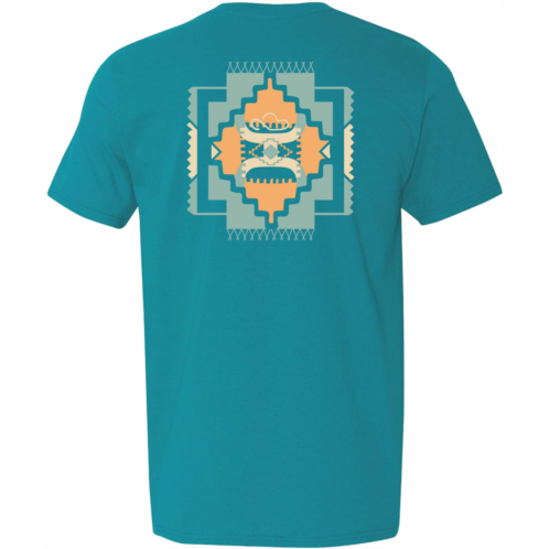 Hooey Mens Aztec Short Sleeve T-shirt Tropical Blue