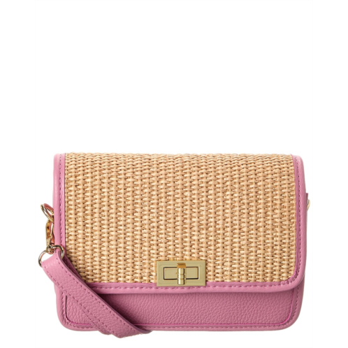 Persaman New York eva straw & leather crossbody