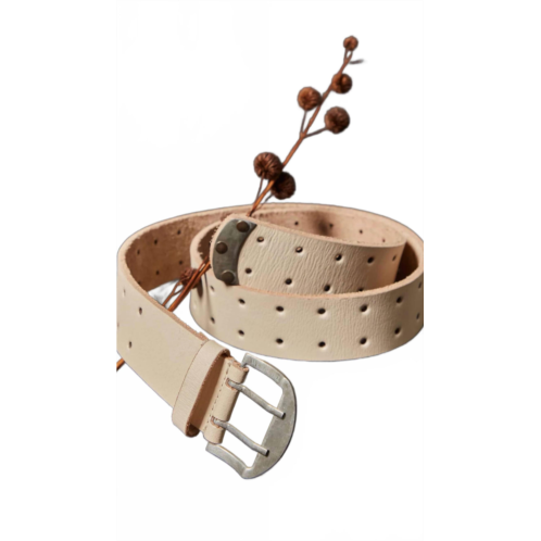 Free People womens double cross leather belt in beige