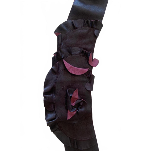 Heike-NY leather contour belt in burgundy