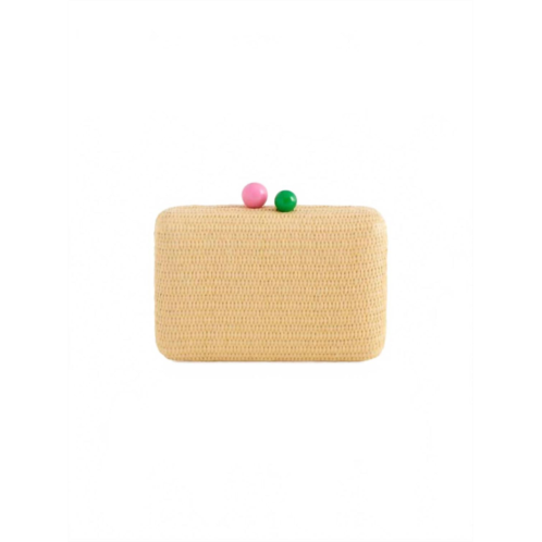 Shiraleah womens june minaudiere clutch bag in natural