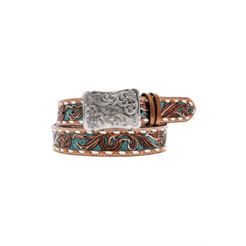 HOOEY womens sonoma 1.5 floral leather belt in tan