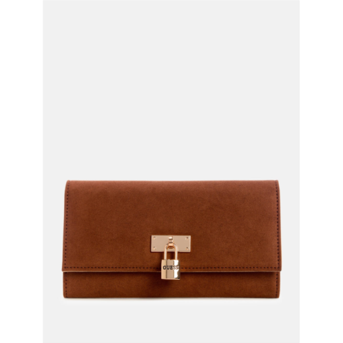 Guess Factory kaline faux-suede slim clutch wallet