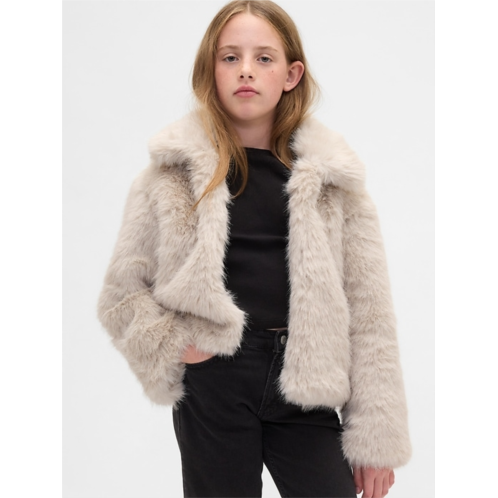 Gap Kids Recycled Faux Fur Crop Coat